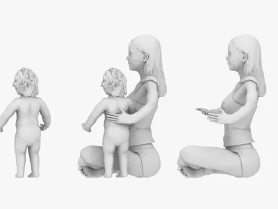 Mother and son 3D print model