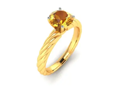 Solitaire Wedding Engagement Ring 3D print model 10