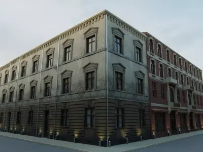 Building modular european old id 2 Low-poly 3D model
