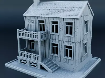 Medieval house 3D print model