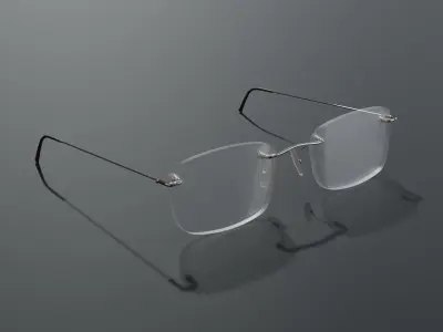 Realistic Rimless Glasses Low-poly 3D model
