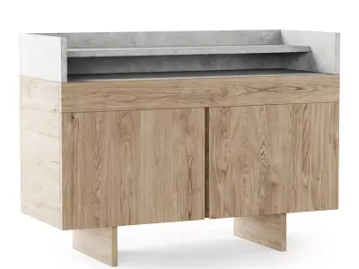 Wooden console    Low-poly 3D model