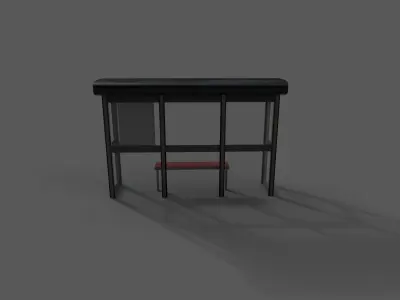 Bus stop Low-poly 3D model