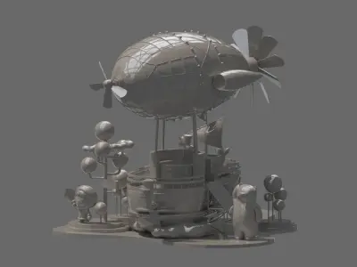 Cartoon Art decorations Holiday Decorations 3D model