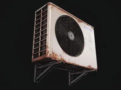 Rusty Aircon Unit Animated Low-poly 3D model