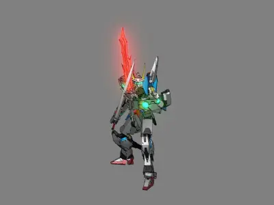 Attacker Gundam 24 A 3D model