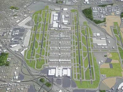 Atlanta Airport Low-poly 3D model