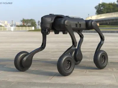  Autonomous Patrol Robot Dog Black Rigged 