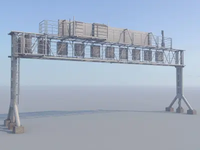 Electronic traffic information display Low-poly 3D model