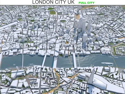 London City Center United Kingdom Low-poly 3D model