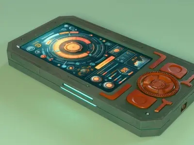 Concept of sci-fi communicator 3D model