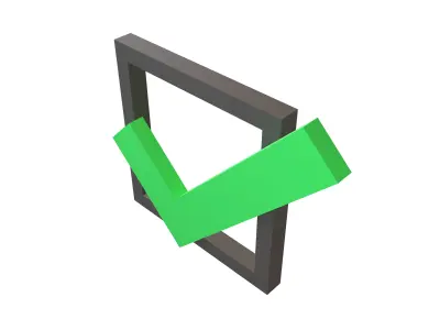 Checkbox with Tick Symbol v1 004 Low-poly 3D model
