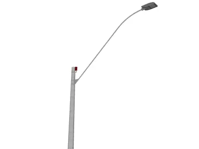 Concrete Lamp Post - Light Pole - Light Post - Street Light 52 3D model