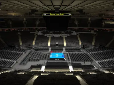  MSG Boxing Arena with Animated Audience 