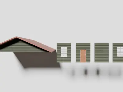 Modular American House Free low-poly 3D model