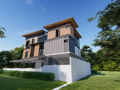 3rd Step Housing For 1 Family with Simple Structure Analysis 3D model