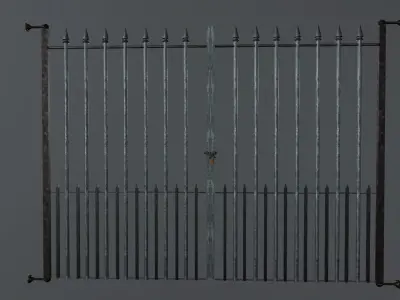 Metal Gate Low-poly 3D model