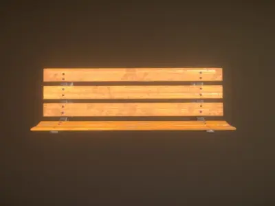 Game Ready Park Bench Low Poly  Low-poly 3D model