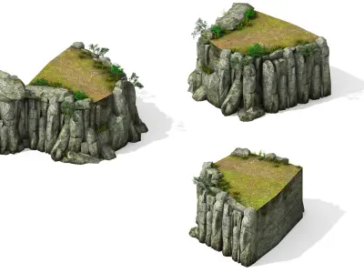Explore the mountains - the cliff 02 3D model