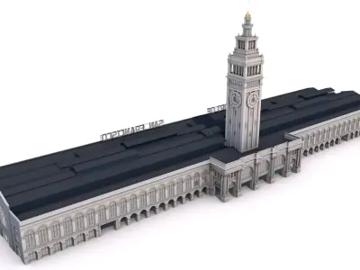 Ferry Building San Francisco  Low-poly 3D model