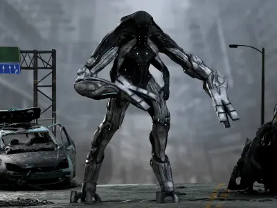 Alien Exosuit Low-poly 3D model