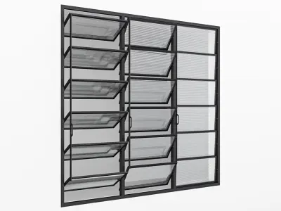 Aluminium window 14 3D model