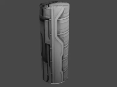 Sci-Fi Cylindrical Door  Animated 3D Model 3D model