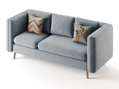Sofa Couch with Ottoman 3D model