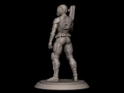 Sci-fi girl soldier  3D print model