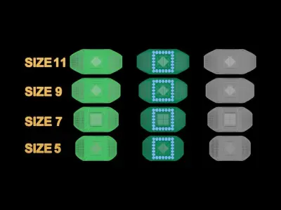 Square Signet Ring Rounded Shank Mix Sizes 3D print model