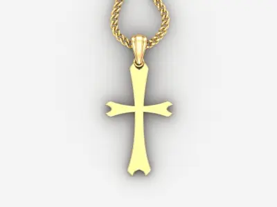 Light Gold 18K Cross Pendant 1CP017 3D print model