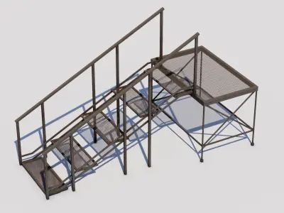 Rooftop Stairs 05 Low-poly 3D model
