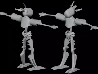 NeoDroid Rigged 3D Robot Character for VRChat VTubing Low-poly 3D model