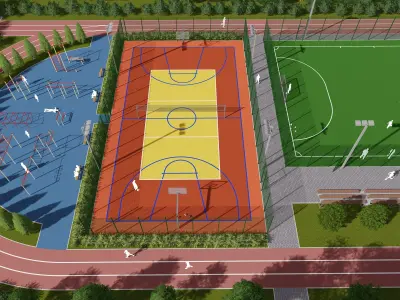 3D model of a sports ground 3D model