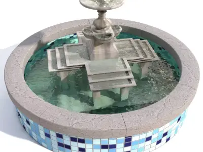 Fountain with water 3D model