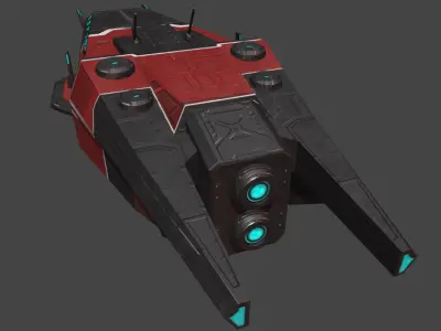 Khypol Spaceship MK II Low-poly 3D model