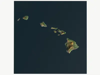  United States of America, Alaska, Hawaii with Canada, Mexico landscape PBR map 