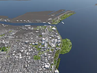 Corpus Christie 50x50km 3D City Map 3D model