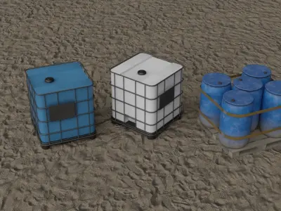 Military items Low-poly 3D model