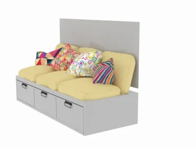 Caravan Couch 3D model