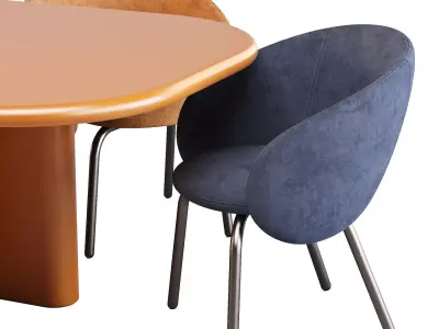 MiniForms BonBon Table and Nebula Chairs - Dining Set 01 3D model