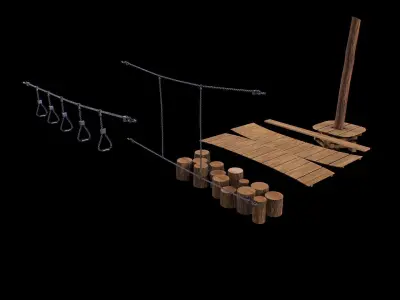 Modular Rope Park - Gest Low-poly 3D model