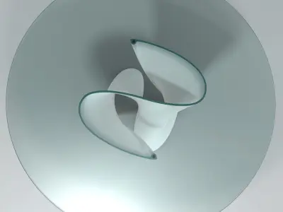 S Table oval glass with base 3D model