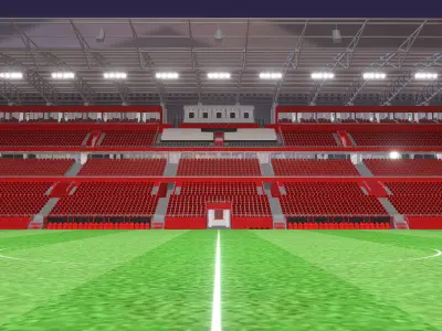 Medium-sized modern stadium - full interior 3D model