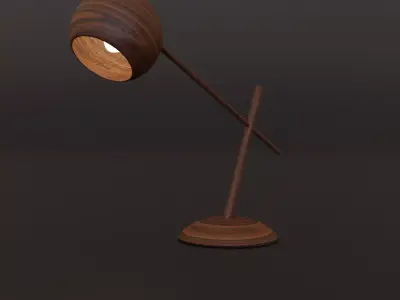 Wooden Table Lamp Free low-poly 3D model