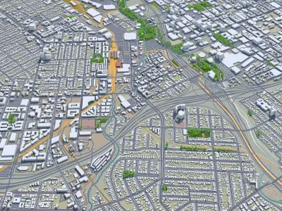 Santa Clara California USA 20km Low-poly 3D model