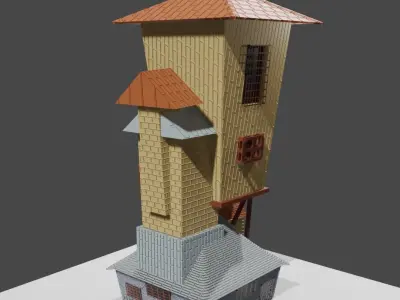 Harry Potter Burrow-Fantasy Building Low-poly 3D model