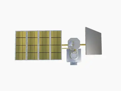 Satellite J02 White Gold - SciFi Space Design Low-poly 3D model