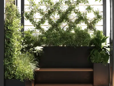 Landscape Furniture with Pergola and Roof-garden 19 Low-poly 3D model