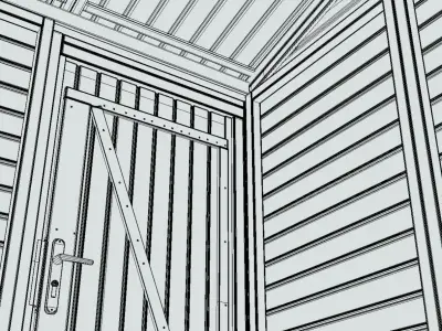 Wooden Garden Shed High-Poly Version 3D model